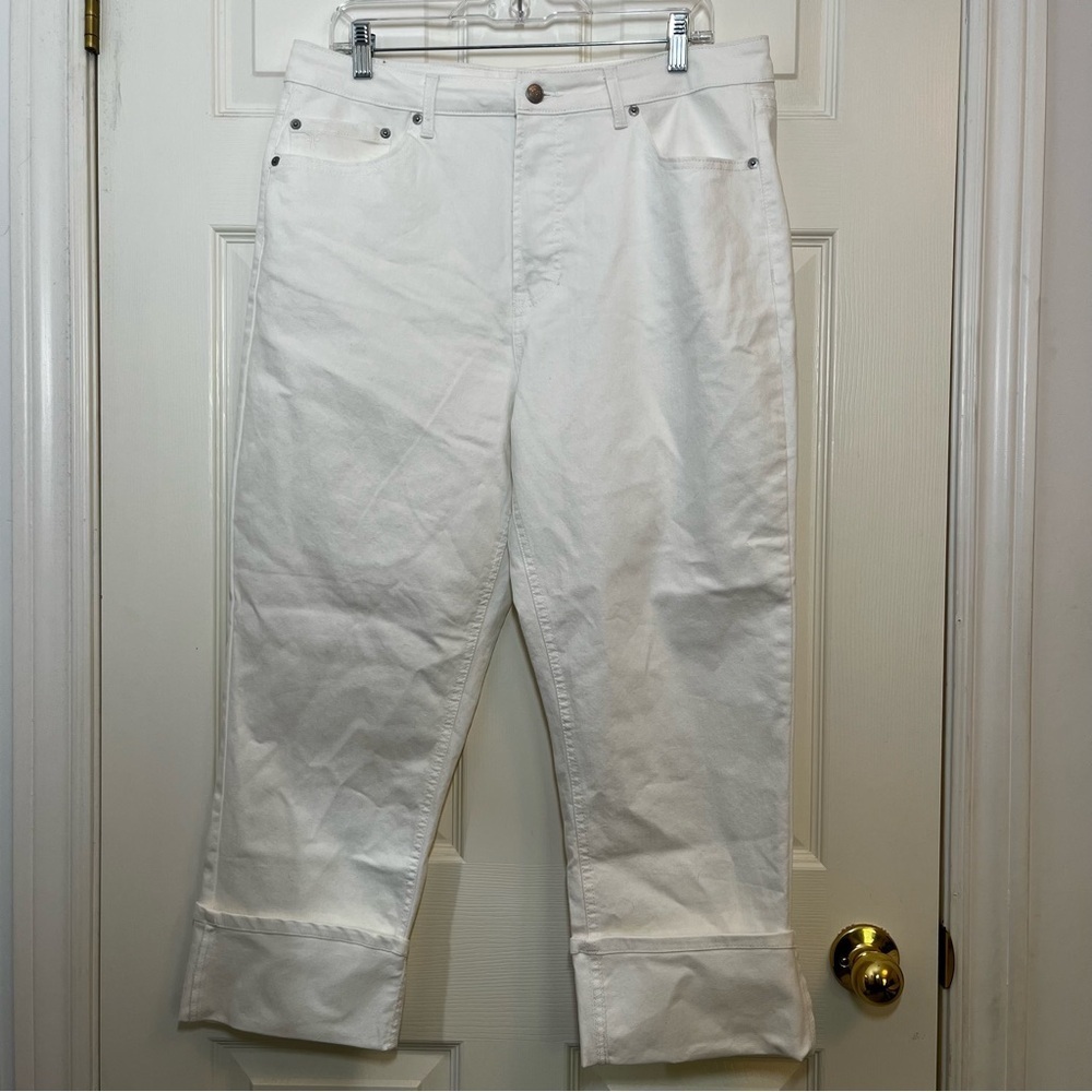 Frye White Cropped Ankle Jeans Relaxed Fit Size 12